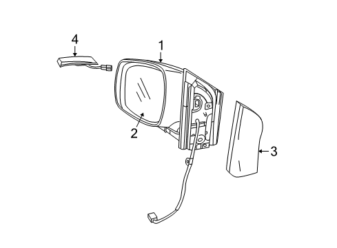 Mirror-Outside Rearview Diagram for 1AB721RPAM