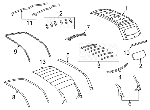 Trim Lace-Full Open Roof Diagram for 68140796AA