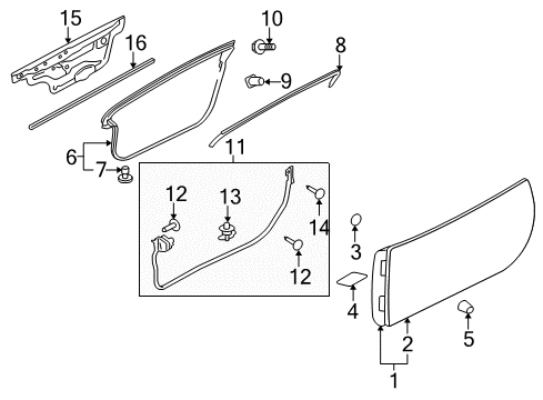 WEATHERST-Front Door Opening Diagram for MR987639