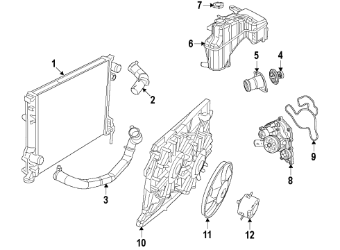 2022 Dodge Challenger Cooling System, Radiator, Water Pump, Cooling Fan Diagram 6