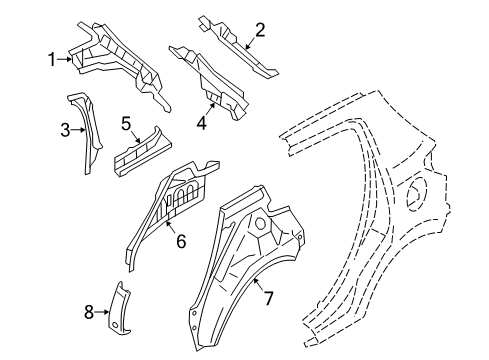 Support-Rear Pillar Diagram for 5301F241