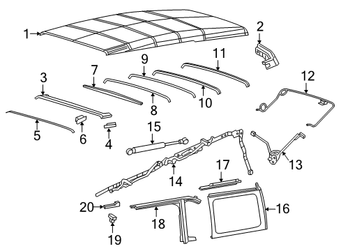 2024 Jeep Wrangler Top Cover & Components Diagram 2