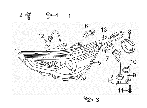Right Headlamp Diagram for 8301C216