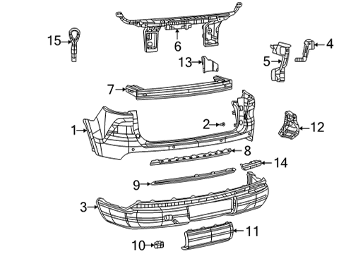 2023 Jeep Grand Cherokee L Bumper & Components - Rear Diagram 1