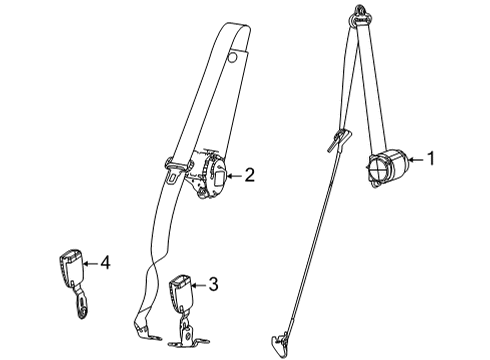 2023 Jeep Grand Cherokee L Second Row Seat Belts Diagram 2