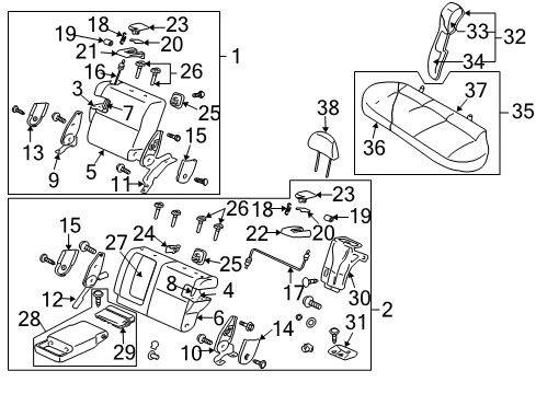 Cable-2ND Seat RECLINING Control Diagram for MR966798