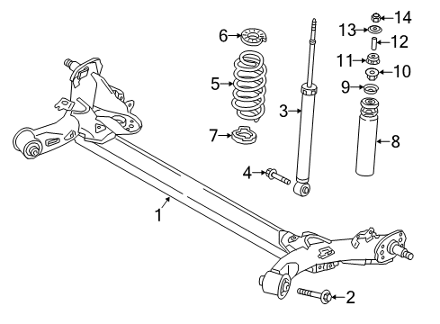 BUSHING K-Rear Suspension Spring Diagram for 4140A215