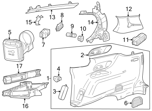 2022 Chrysler Voyager Interior Trim - Side Panel Diagram 2