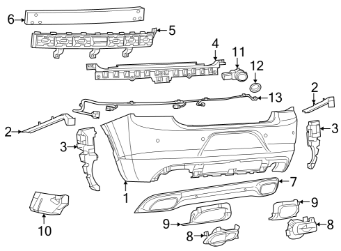 2022 Dodge Charger Bumper & Components - Rear Diagram 1