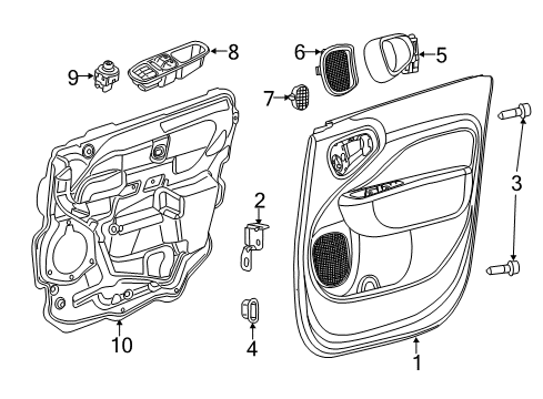 Panel-Front Door Trim Diagram for 5VS95MXNAA