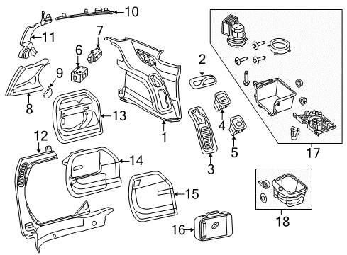 2022 Chrysler Voyager Interior Trim - Side Panel Diagram 1