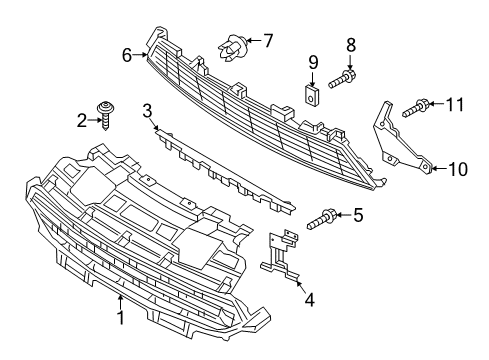 Bracket-Grille Diagram for 68338516AA