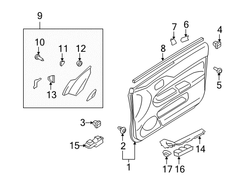 Panel-Front Door Diagram for 7221C104XA