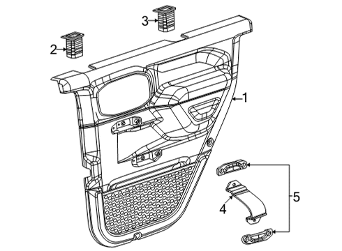 2022 Jeep Wrangler Interior Trim - Rear Door Diagram 2