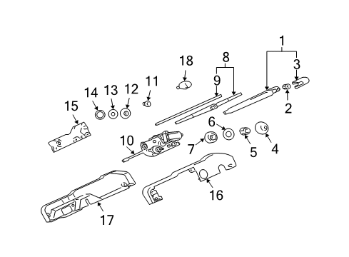 Blade-Rear Window WIPER Diagram for MR339997
