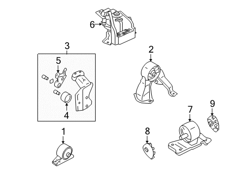 Bracket-T/M Mounting Body Side Diagram for MR961709