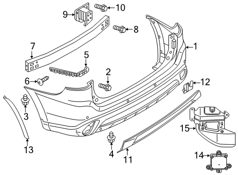 Molding-Rear Bumper Diagram for 6415A061