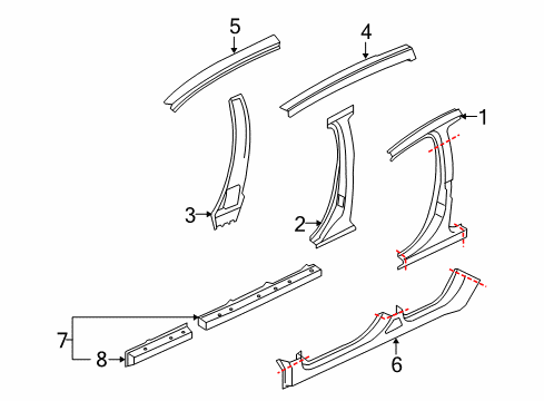 Pillar-Center Inner RH Diagram for 5312A616