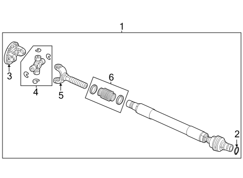 2022 Ram 2500 Drive Shaft - Front Diagram