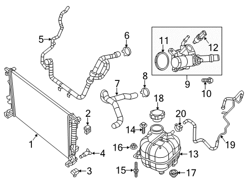 2022 Jeep Cherokee Radiator & Components Diagram 3