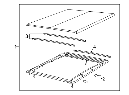 2022 Jeep Gladiator Exterior Trim - Pick Up Box Diagram 1