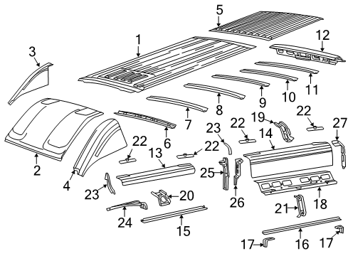 2022 Ram ProMaster 3500 Roof & Components Diagram 3