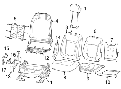 2023 Dodge Hornet FOAM-SEAT BACK Diagram for 68610809AA