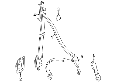 Cover-Front Seat Belt Diagram for MR408979