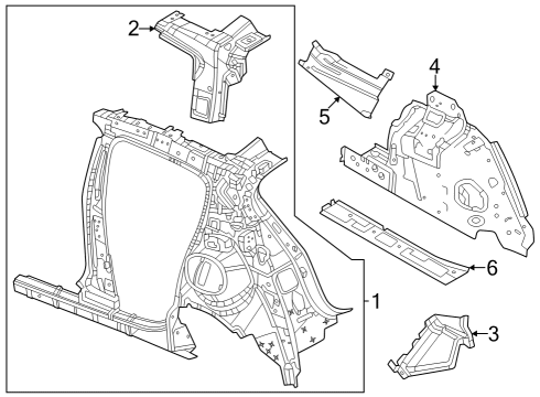 2023 Dodge Hornet Inner Structure - Quarter Panel Diagram