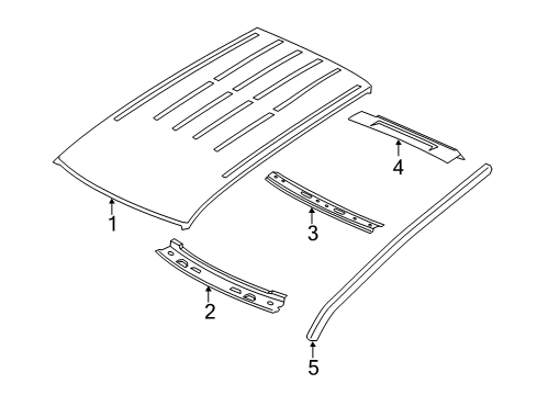 2022 Jeep Grand Cherokee WK Roof & Components, Exterior Trim Diagram 3