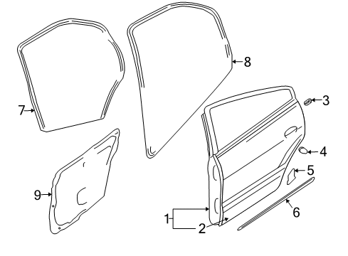 WEATHERSTRIP-Rear Door Opening Diagram for MR599972
