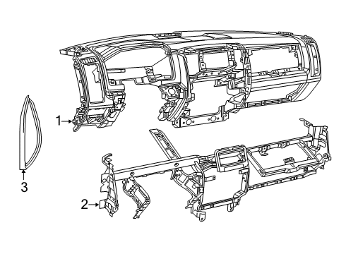2023 Ram 2500 Cluster & Switches, Instrument Panel Diagram 5