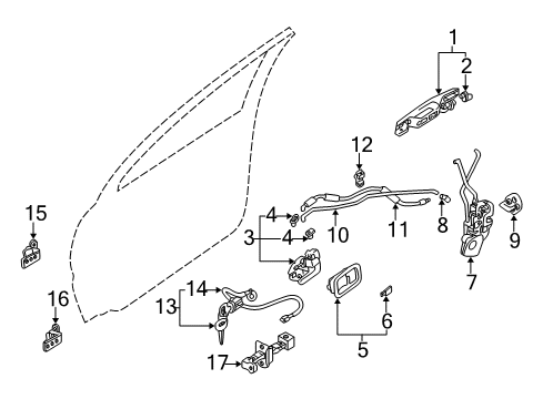 Handle-Front Door Inside Diagram for MR633094