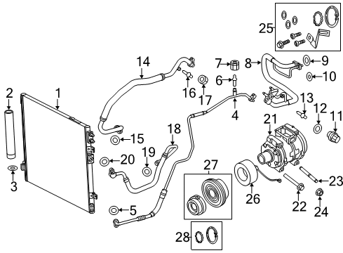2021 Dodge Charger A/C Condenser, Compressor & Lines Diagram 2