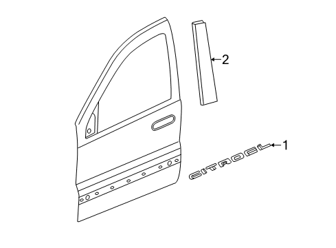2022 Dodge Durango Exterior Trim - Front Door Diagram