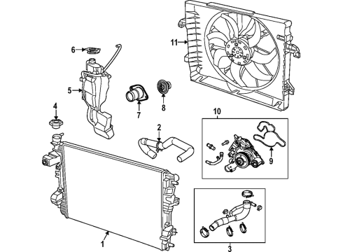 2022 Ram 1500 Cooling System, Radiator, Water Pump, Cooling Fan Diagram 6