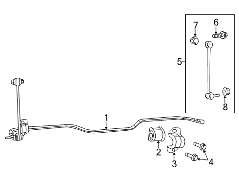 2022 Ram 2500 Stabilizer Bar & Components - Rear Diagram