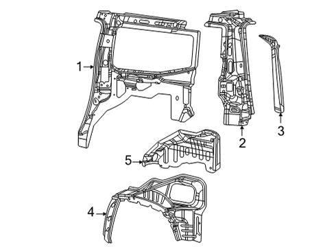 2023 Jeep Grand Wagoneer Inner Structure - Quarter Panel Diagram