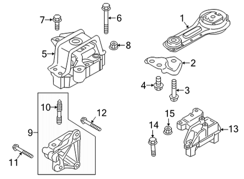 Bolt-Engine Mounting Diagram for MF911833