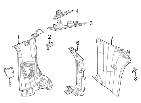 2022 Jeep Grand Cherokee Interior Trim - Quarter Panels Diagram 3