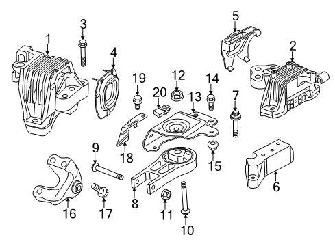 2022 Jeep Cherokee Engine & Trans Mounting Diagram 2