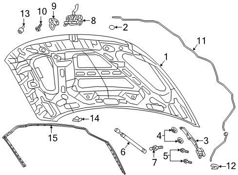 2022 Ram 2500 Hood & Components Diagram
