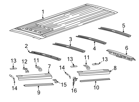 2022 Ram ProMaster 3500 Roof & Components Diagram 1