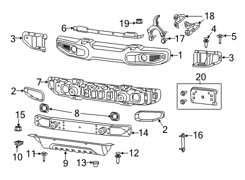 2024 Jeep Wrangler Bumper & Components - Front Diagram 2