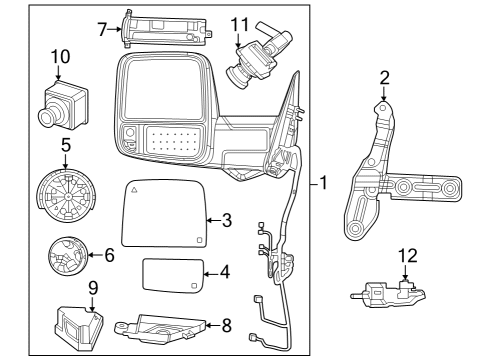 2023 Ram 3500 MIRROR-OUTSIDE REARVIEW Diagram for 68509660AD