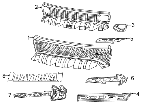 2022 Dodge Charger Grille & Components Diagram 2