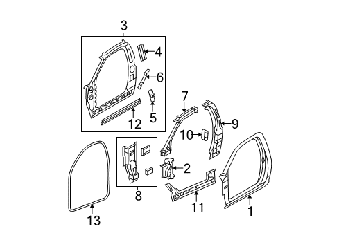 2009 Dodge Ram 1500 PANEL-BODY SIDE APERTURE INNER Diagram for 55372406AI