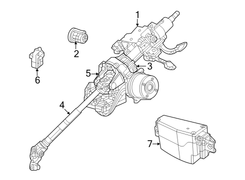 2022 Jeep Grand Cherokee L Steering Column, Steering Wheel & Trim, Shaft & Internal Components Diagram 3