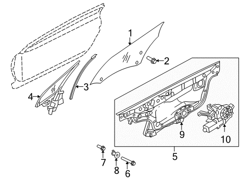 Glass-Front Door Window Diagram for 5706A188