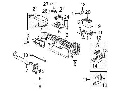 Panel-Floor Console Diagram for MR951305YA